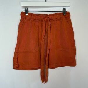 Cynthia Rowley Orange Tie Waist Mini Skirt with Pockets Size S